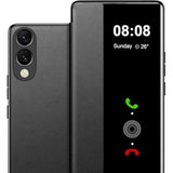 For Samsung Galaxy S25 Edge Case Flip Leather Cover Clear S-View, For Samsung S25 Edge Phone Case Smart Window Hard Flip, Shockproof Protective Cover Galaxy S25 Edge 5G Case Clear View