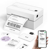 Bluetooth Thermal Shipping Label Printer, 4X6 Portable Thermal Address Label Printer For Small Business, Compatible With Iphone,Android,Windows,Macworks With Etsy Shopify Usps&More, White