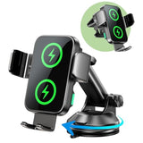 Dual Coil 15W Car Phone Holder (Not Easy To Disconnect) Wireless Car Charger -Auto Clamping- Charging Phone Holders For Your Car Dash Vent Windshield, For Flip S24/S23/S22/S21, Iphone Series