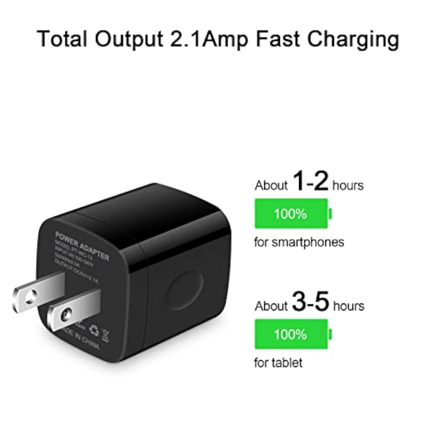 Black Usb Wall Adapter, Dual Port 2.1A Fast Wall Charger Brick Base Cube Usb Plug Outlet Phone Box Double Charging Block For Iphone 17 Air Pro Max 16E 16 15 14 13 12 11 Xs Max Xr X 8 7 6, Pad, Samsung