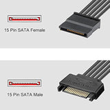 2 Pack Sata Power Splitter Adapter Cable, 15 Pin Sata 1 Male To 5 Female Exten