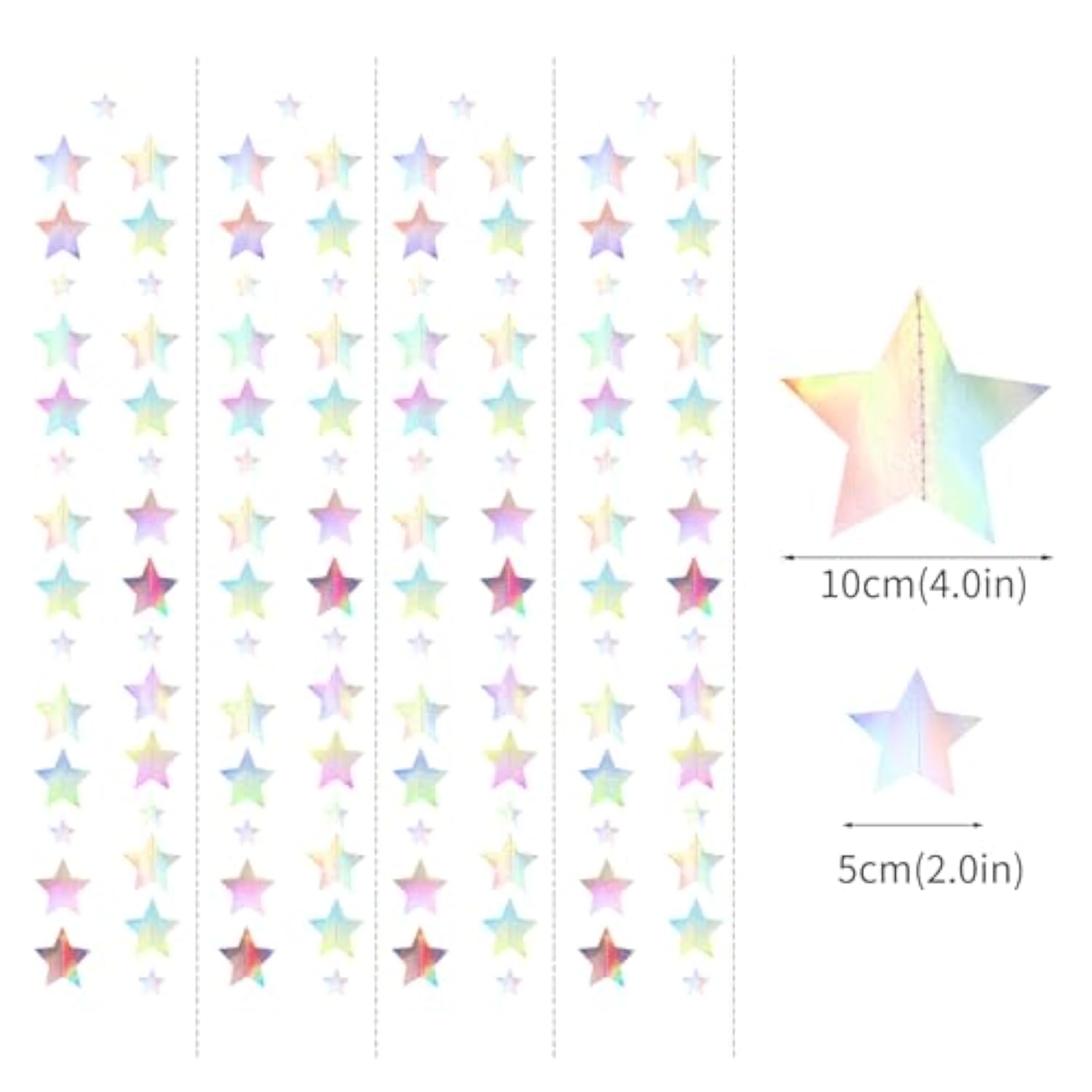 Iridescent Disco-Holographic Party-Decorations Christmas Garland - 62Ft Twinkle Little Star Streamers Hanging Banner,Wedding Birthday Bachelorette Baby Bridal Shower Decor