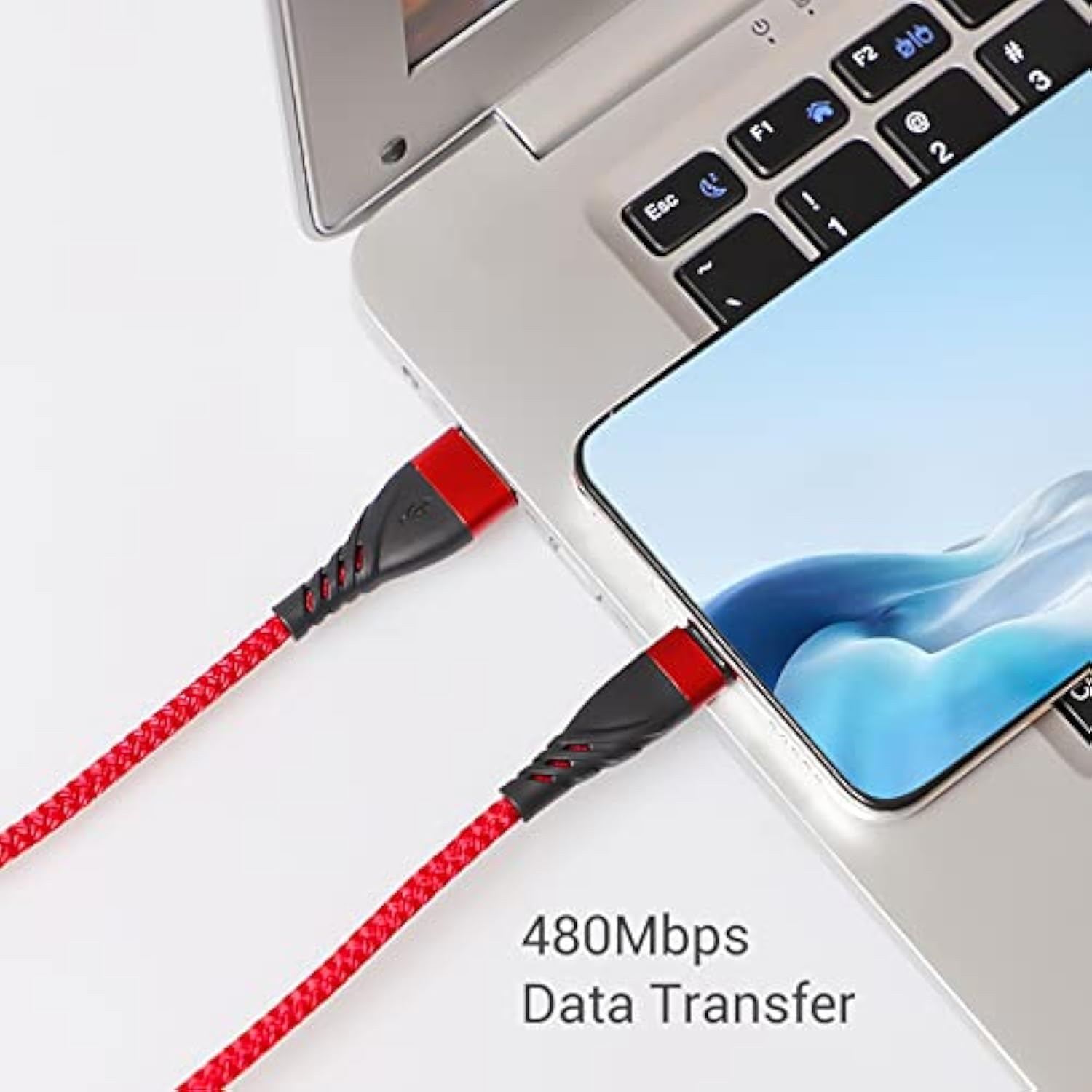 Short Micro Usb Cable 4 Pack 8 Inch, Usb 2.0 A-Male To Micro B Nylon Braided H