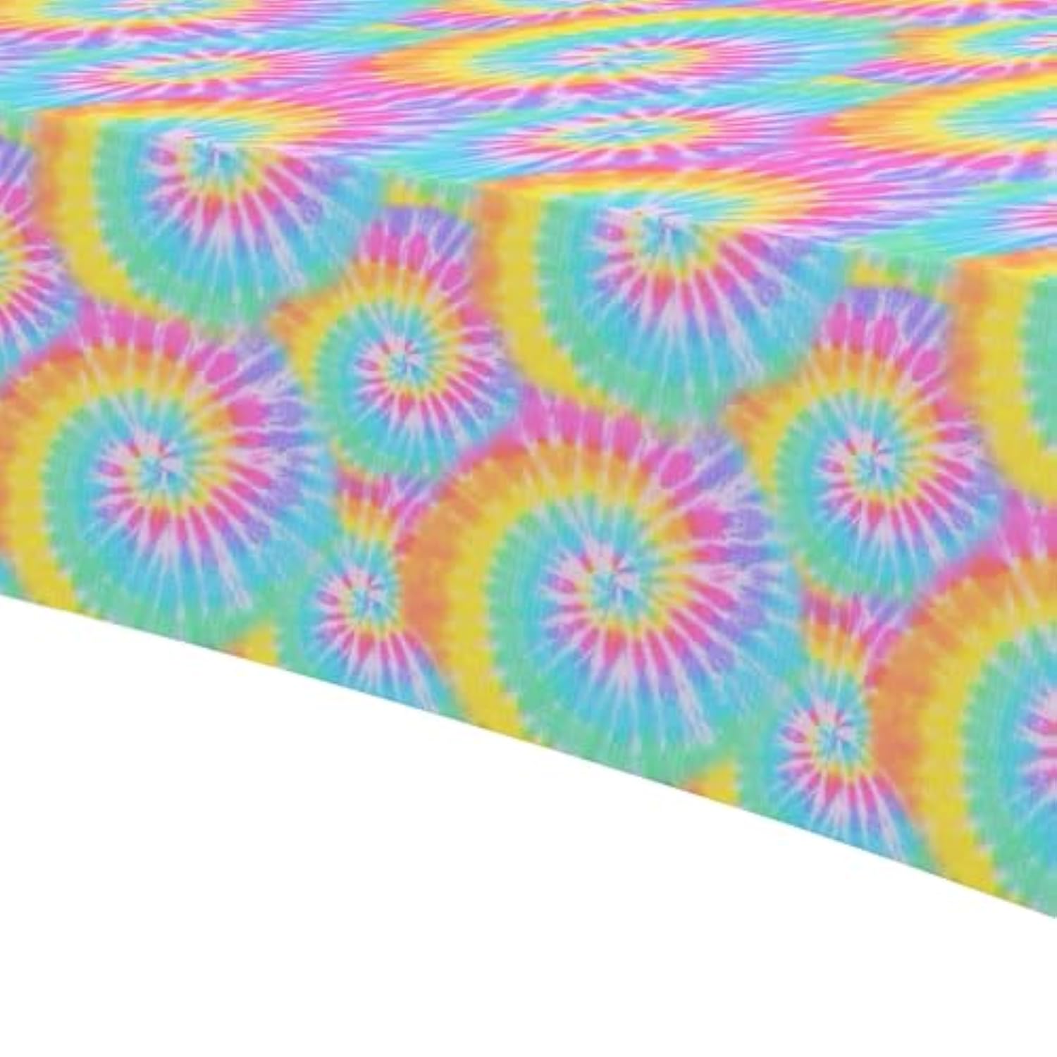 Tie Dye Party Tablecloth Decorations - Disposable Pastel Tie Dye Birthday Party Supplies Table Cover For Girls 1St 2Nd 3Rd Birthday Baby Shower - 3 Pack (54In X 108In)
