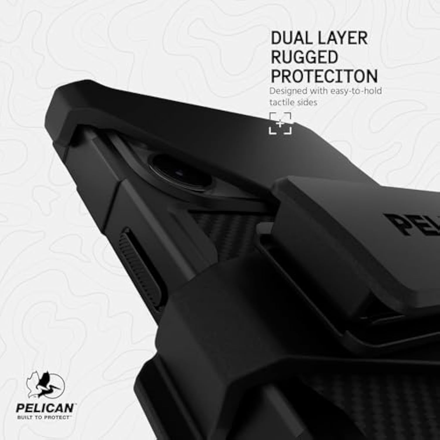 Pelican Shield Series - iPhone 15, iPhone 14, iPhone 13 Case 6.1" [MagSafe] [21ft Military Grade Drop Protection] Rugged, Magnetic Case Kevlar Cover with Belt Clip Holster Kickstand - Black