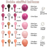 Hot Pink Balloon Arch Kit Pink Peach Balloon Garland Latex Different Sizes Magenta Balloons Set For Tropical Summer Birthday Baby Bridal Shower Princess Fiesta Boho Party Decoration