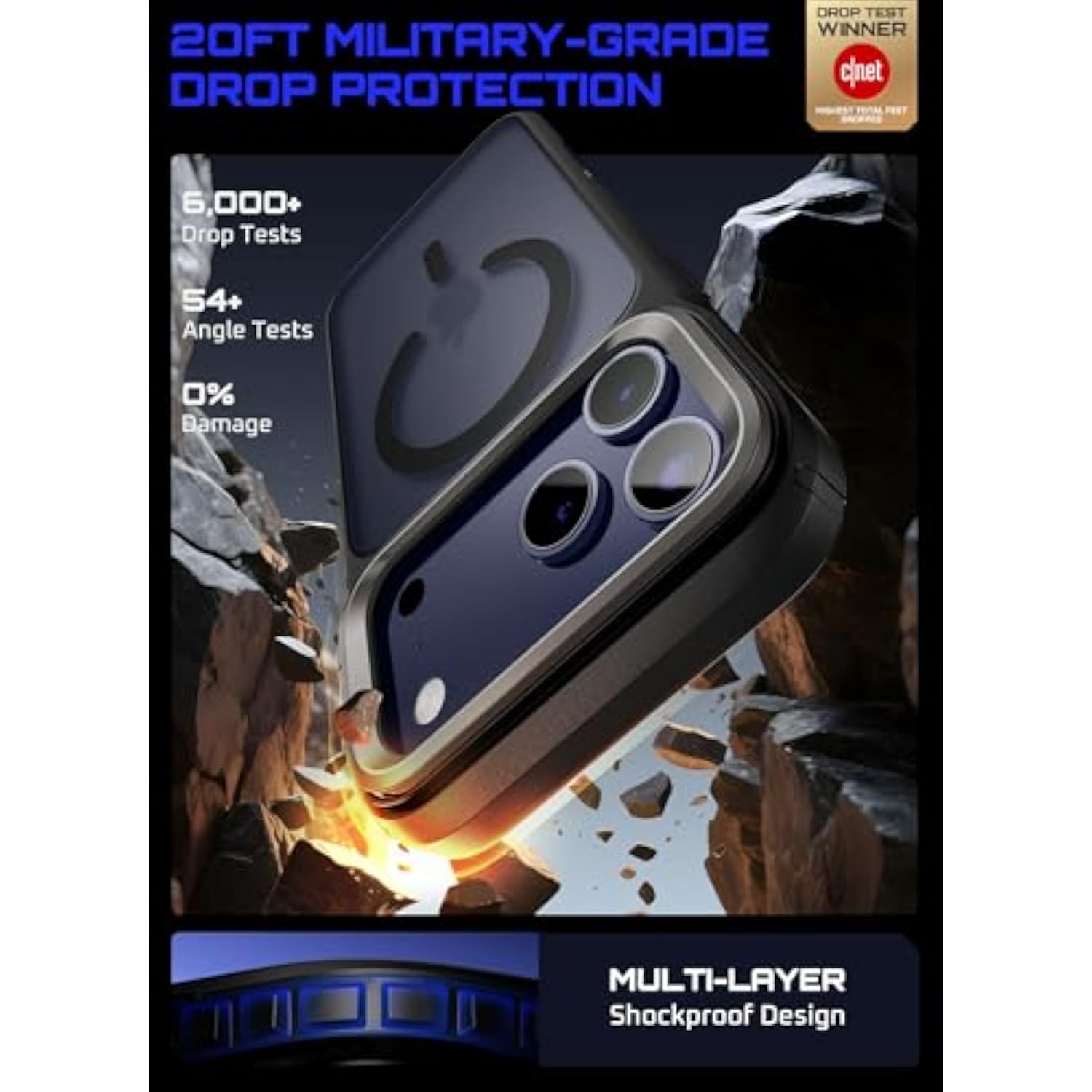 SUPCASE for iPhone 17 Pro Max Case with Camera Control Button (Unicorn Beetle Mag), [Compatible with MagSafe] [Built-in Kickstand] Slim Protective Magnetic Translucent Back Phone Case, Black