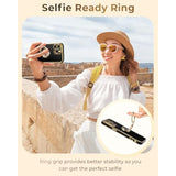 For Iphone 16 Pro Max Case With Stand, Phone Case With Double Ring Kickstand, Women Girls Bling Luxury Protective Case Heart For Iphone 16 Pro Max 6.9 Inch, Black