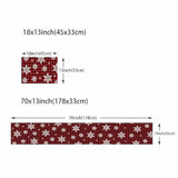 Merry Christmas Table Runner And Place Mats Set Of 6 Black And Red Buffalo Check Xmas Linen Dining Mat Sets Washable Snowflake Tabletop For Home Table Decorations 70 Inches Long
