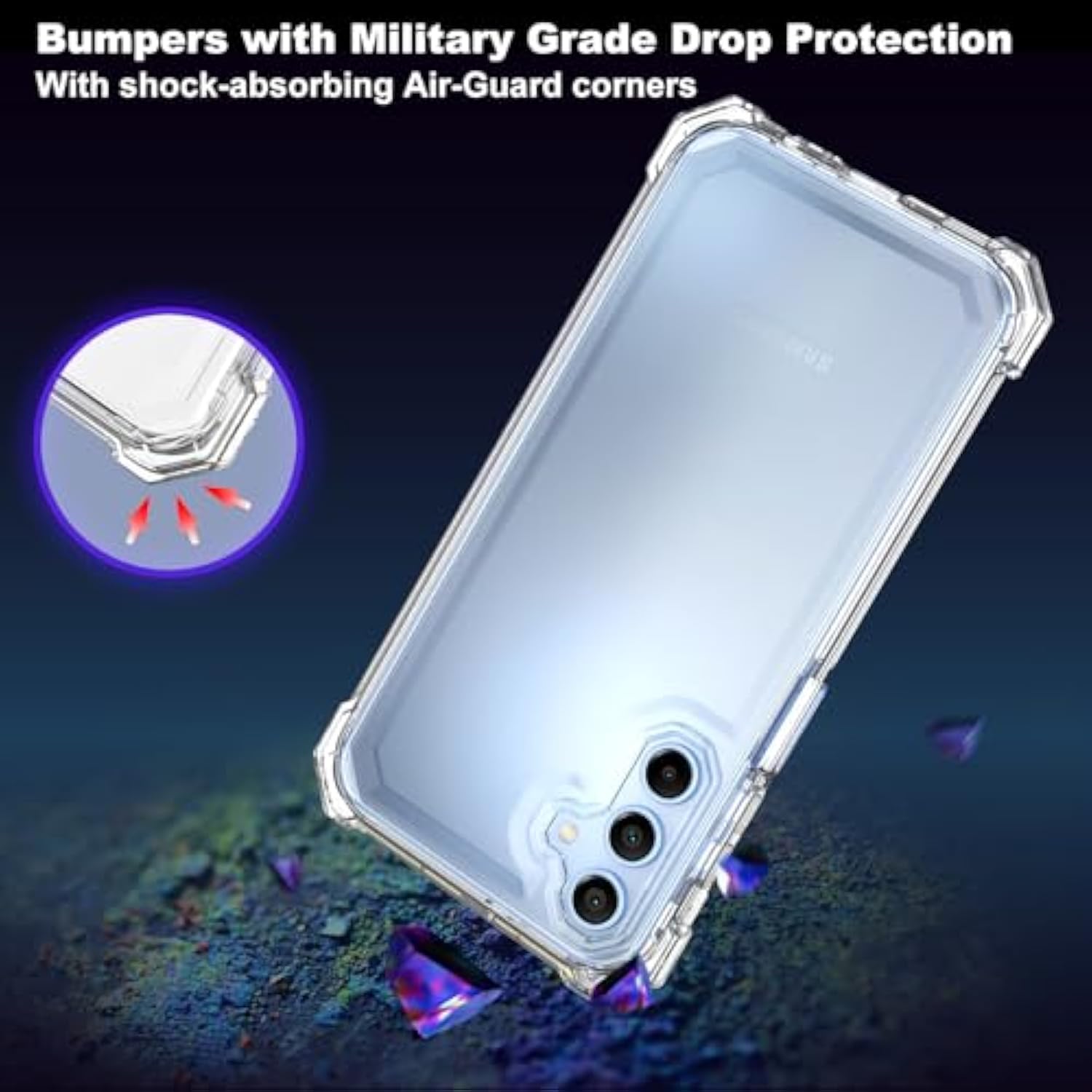 For Samsung Galaxy A35 5G Phone Case, Samsung A35 5G Case With Screen Protector, Dual Layer Structure Protection, Shockproof Corner Tpu Bumper, Heavy Duty Protective Cover For Galaxy A35-Clear