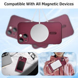 Magnetic Case For 13 Phone Case For Women/Men, Matte Luxury Soft Metallic Luster Design With Camera Lens Protector, Compatible With Magsafe Case For 13 6.1"-Wine Red