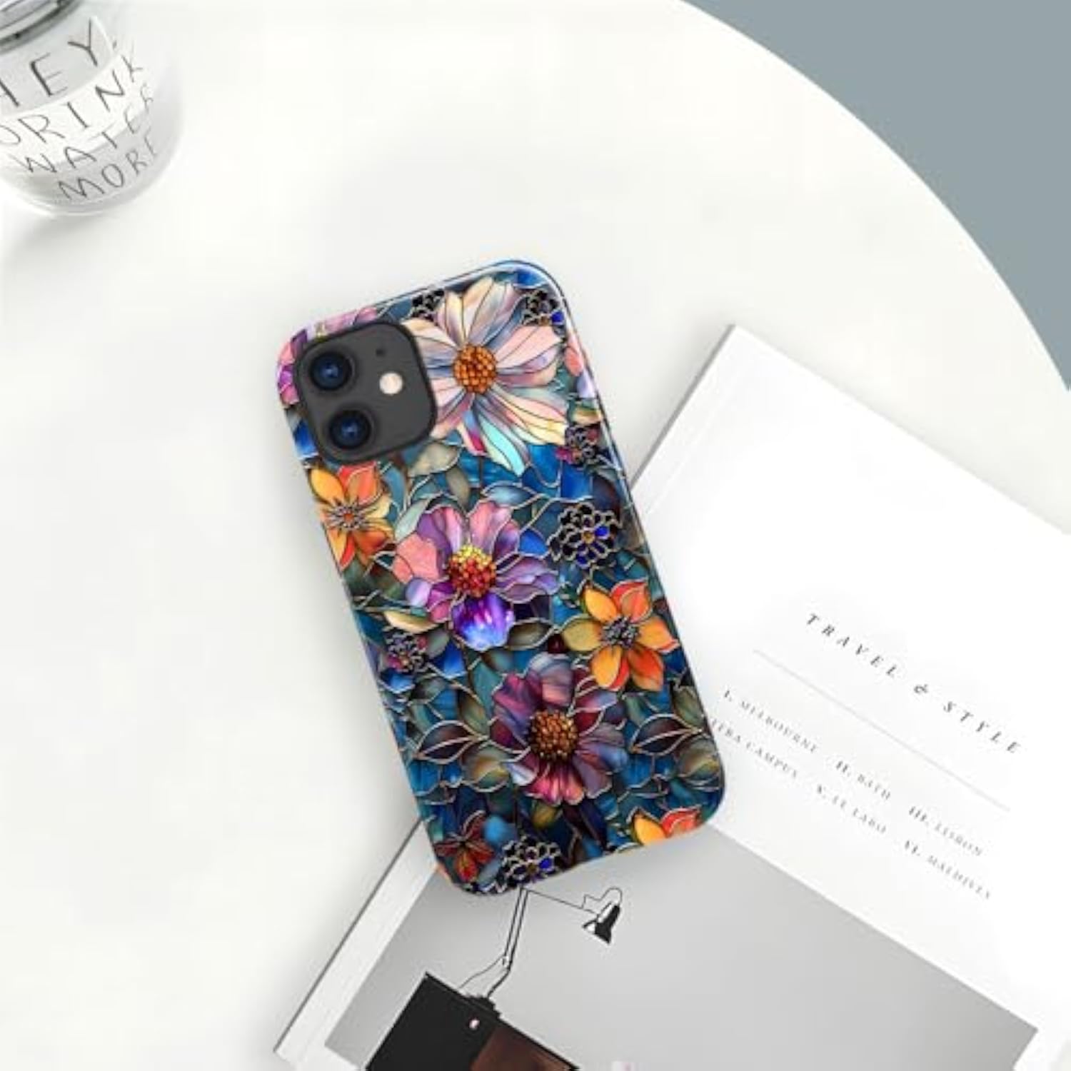 Colorful Floral Flower Art Phone Case for iPhone 11 - 2-Layer Hard Shell Case for Girls and Boys