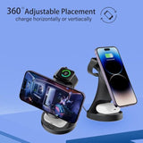Wireless Charger,3 In 1 Magnetic Wireless Charger Stand, Fast Wireless Charging Dock For Iphone16/15/14/13/12 Series, Apple Watch Series, Airpods Pro.