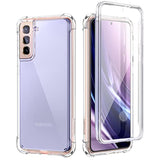 For Samsung Galaxy S21 Clear Case 6.2" (Only), [Built-In Screen Protector] Full Body Protective Hard Shell+Soft Tpu Phone Case For Samsung S21 -(Full Clear)