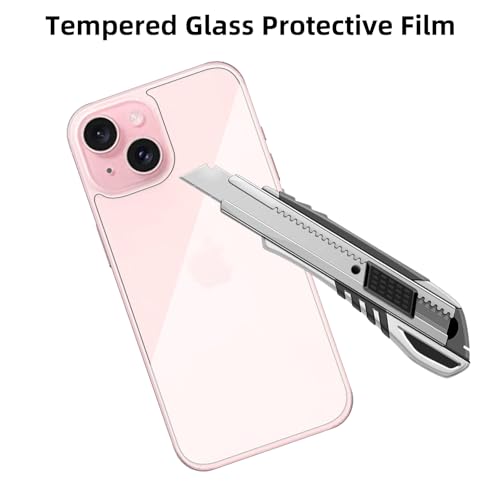 3 Pack Glass Back Screen Protector Compatible for iPhone 15/14 / 13 6.1 Inch 9H Hardness HD Back Tempered Glass, Scratch Resistant,Easy Install,rear
