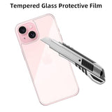3 Pack Glass Back Screen Protector Compatible for iPhone 15/14 / 13 6.1 Inch 9H Hardness HD Back Tempered Glass, Scratch Resistant,Easy Install,rear