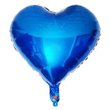 10Pcs Blue Foil Heart Shaped Balloons 18 Inch Heart Mylar Balloons For