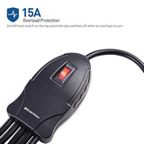 Cable Matters 5 Outlet Power Cord Splitter (Power Squid Outlet Multiplier) with Extra Long 10 Foot Power Cord and Color Coded Receptacles