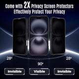 For Iphone 16 Case, With 2X Privacy Screen Protector, Compatible With Magsafe, [Camera Protection] [15Ft Drop Protection] Slim & Rugged Magnetic Phone Case For Iphone 16, Black