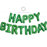 Green 16" Mylar Happy Birthday Letter Balloons Banner Reusable Party Decor