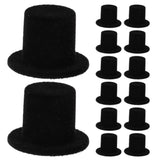 Black Mini Formal Hats, 15Pcs Miniature Hats Black Snowman Hatt 2.4Cm Mini Doll Hatt For Diy Craft Projects Hair Accessories Christmas Decoration Party Ornaments, 2.40X2.40X1.70Cm