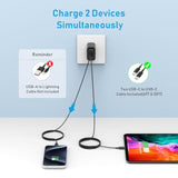 [2-Pack] Usb C Charger, For Iphone 16 Charger, 20W Dual Port Usb Fast Wall Charger With 6Ft&6Ft Usbc Cable, Usb C Charger Block For Iphone 16/15Plus/Pro/Pro Max/Ipad Pro & More(Black)