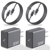30W Usb C Fast Charger For Google Pixel 9 Pro Xl/9/8 Pro/8/7 Pro/7/6A/6 Pro/6/5A/5/4, 2-Pack 30 Watts Block Rapid Charging Power Adapter With 6.6Ft Type C Charging Cable