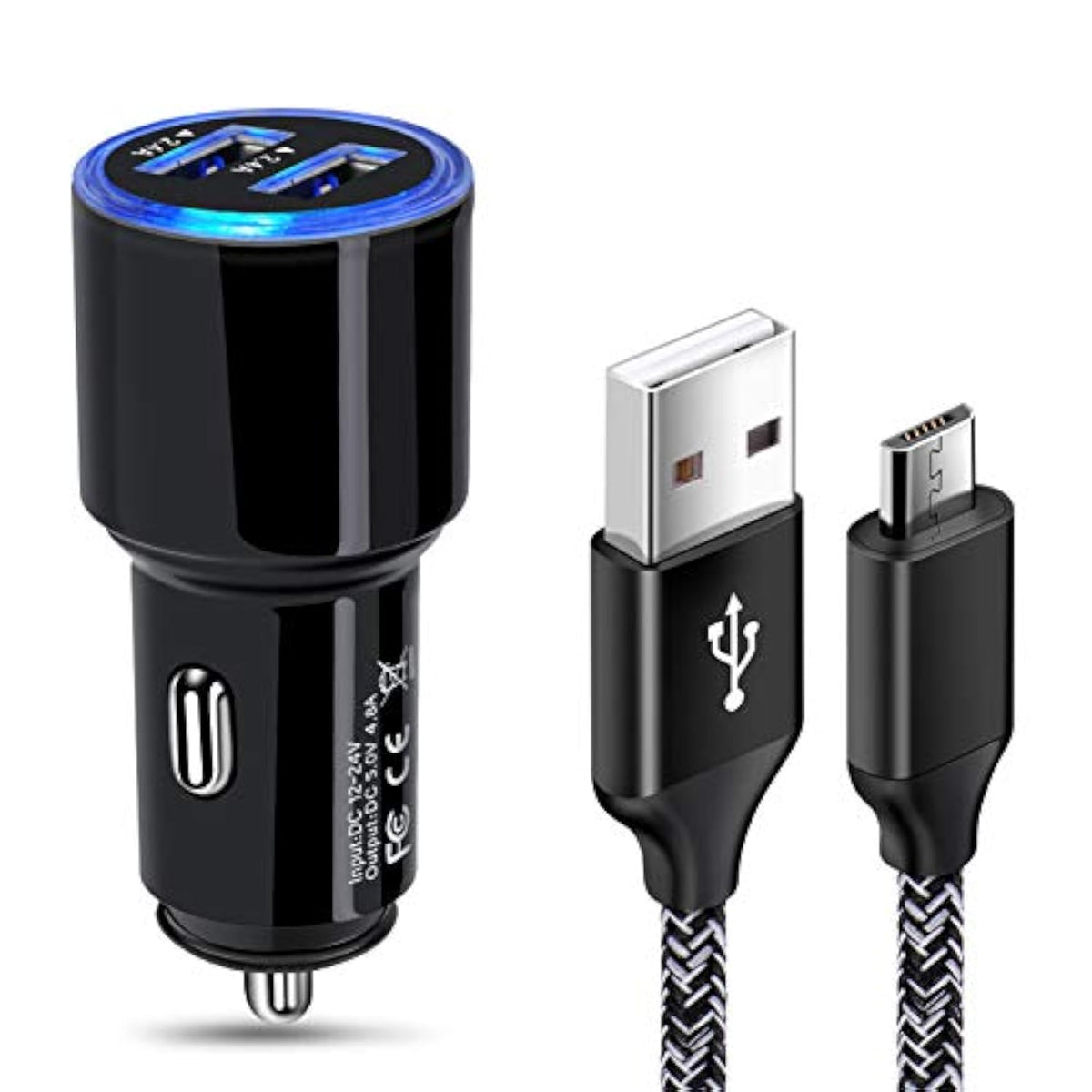 Fast Car Charger Android, Fast Charging Micro Usb Cable Compatible For Samsung Galaxy S7 S6 J8 J7 J6 J5 J4 J3,Note 5 4 3, Moto E4 E5 G4 G5 G6 Play,Lg K10 K20 K30 G2 G3 G4 Prime 2,Lg Stylo 2 3 Plus