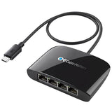 Usb C To 4-Port Gigabit Ethernet Switch For Network Sharing On The Move, Thunderbolt Ethernet Splitter, Usb C Gigabit Switch, Compatible With Thunderbolt 5/4