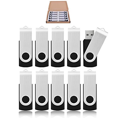 16Gb Usb Flash Drive 20 Pack Usb Drive Thumb Drive Bulk Usb Stick Swivel For Data Storage, Black