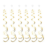 30PCS Gold Swirl Ceiling Decorations for Birthday, Baby Shower & Wedding Decor