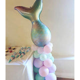7Pcs Mermaid Balloons Number Balloons For 1St 2Nd 3Rd Birthday Party Girls' Mermaid Tail Decoration Supplies (1 Number)