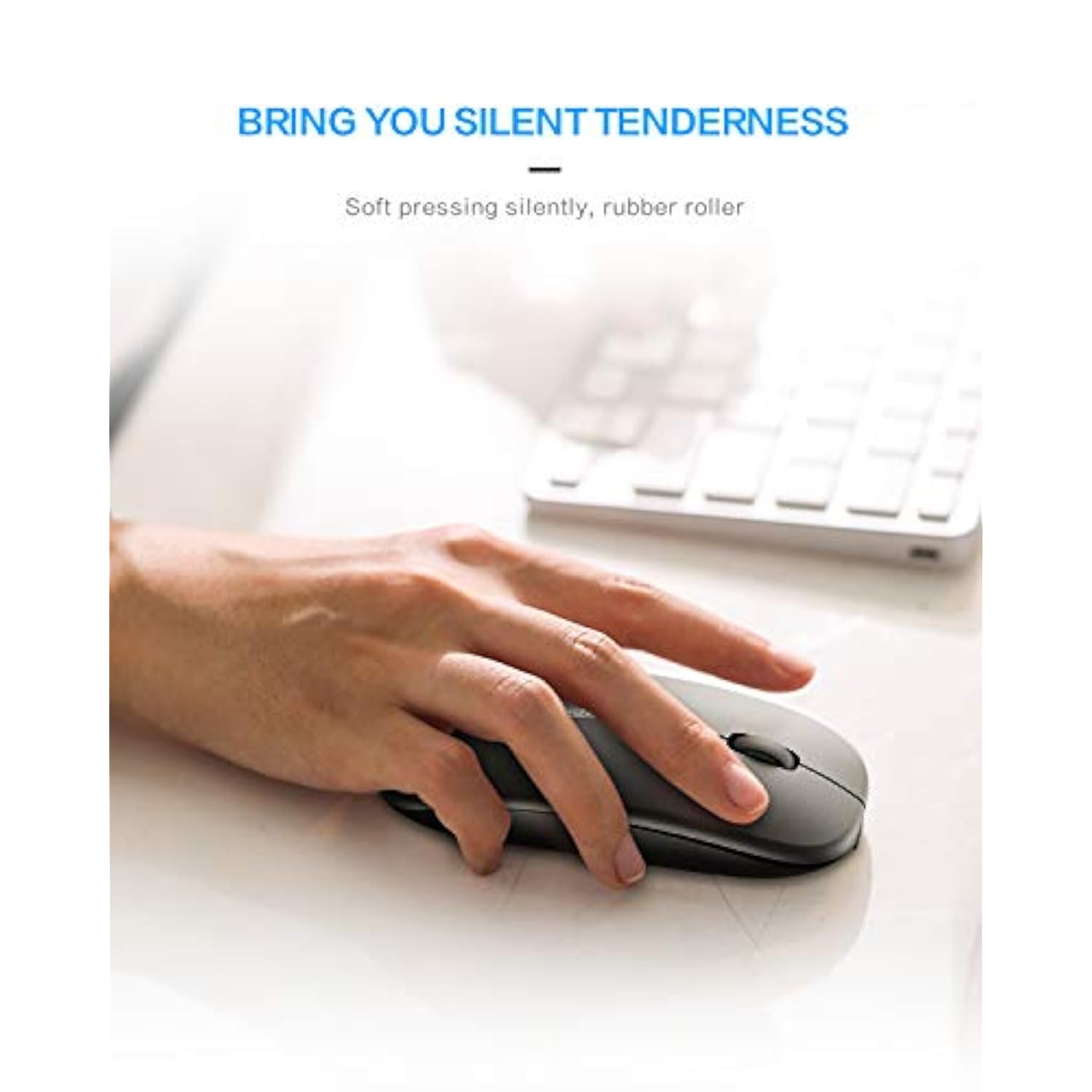 Wireless Mouse, 2.4G Silent Rechargeable Ultra Slim Usb Portable Mouse, 1600 D