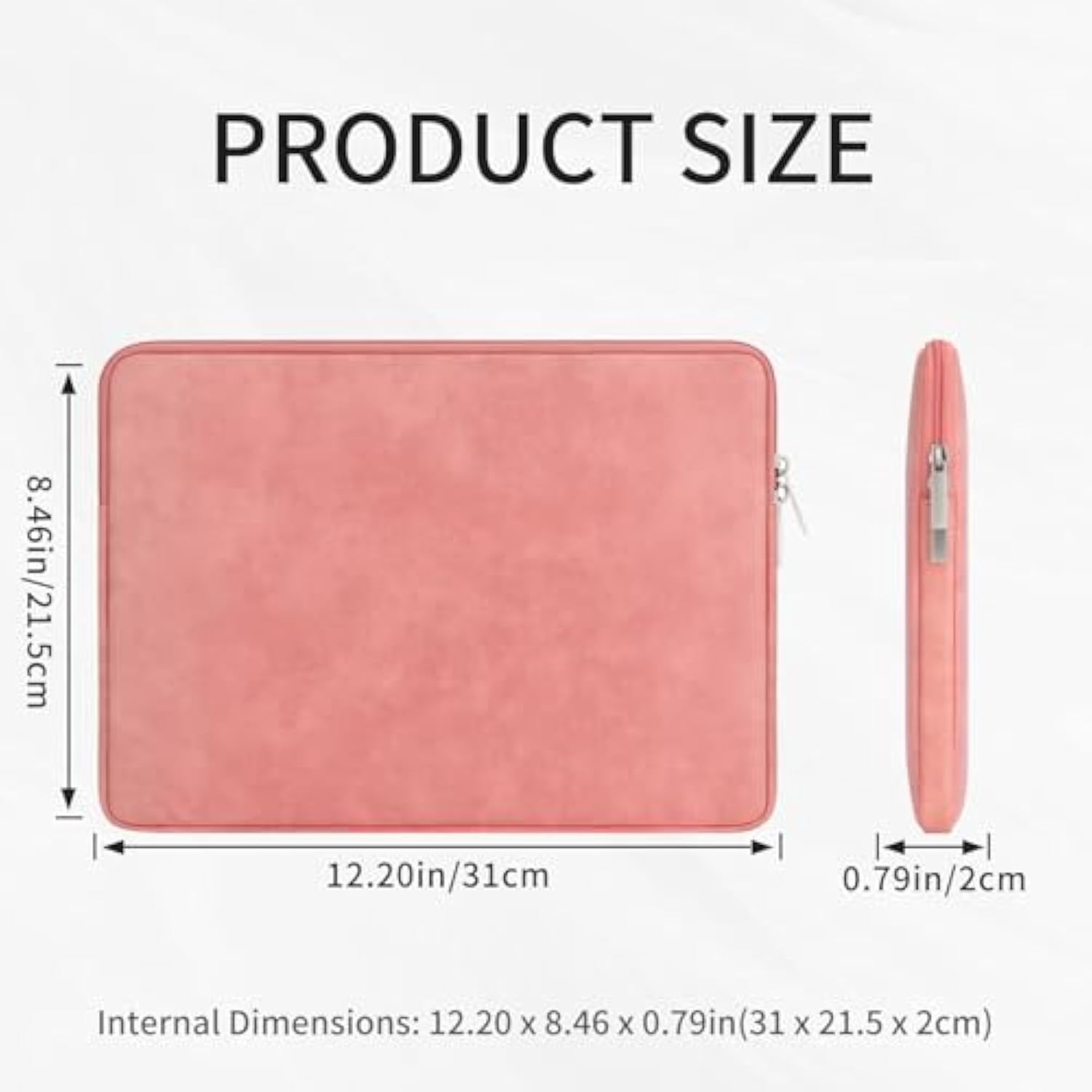 Rainyear 11 Inch Laptop Sleeve Pu Suede Leather Case Protective Padded Cover Water Resistant Carrying Bag Compatible With 11.6 Macbook Air Surface Pro For 11 Notebook Computer Tablet Chromebook(Coral)