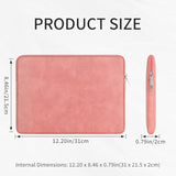Rainyear 11 Inch Laptop Sleeve Pu Suede Leather Case Protective Padded Cover Water Resistant Carrying Bag Compatible With 11.6 Macbook Air Surface Pro For 11 Notebook Computer Tablet Chromebook(Coral)