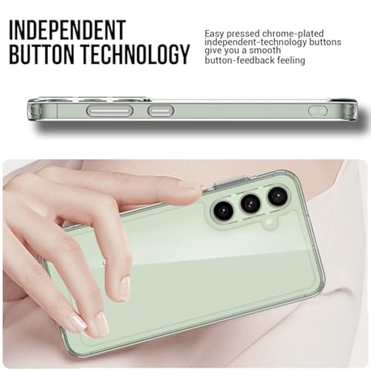 For Samsung Galaxy S24-Fe Case: Military-Grade Shockproof Phone Cover With Tempered Glass Screen Protector, Anti-Scratch & Reinforced Bumpers - Crystal Clear