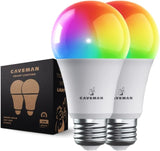 A19 Smart LED Light Bulbs 2 Pack RGBW Color Changing 800LM Alexa Google Home Apple Home Compatible