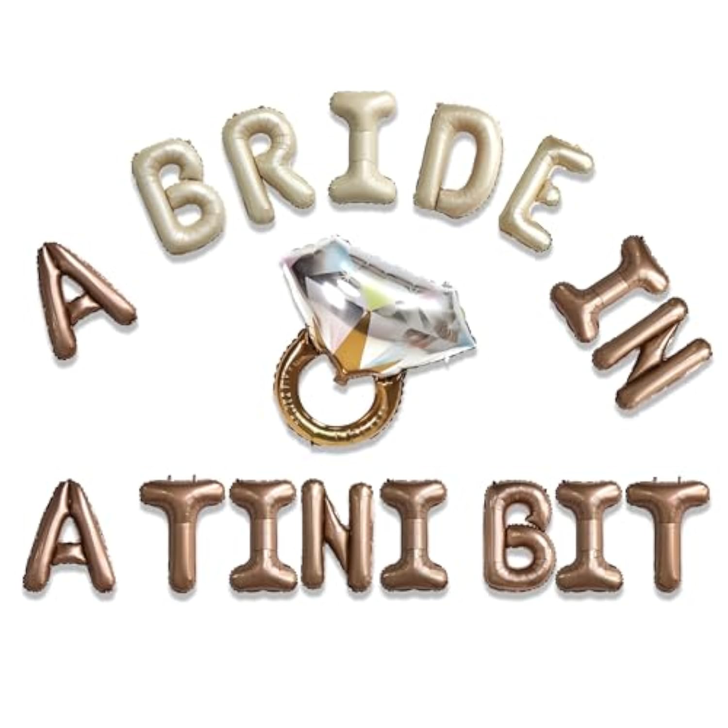 A Bride In Tini Bit Letter Balloons With Diamond Ring For Espresso Theme Bachelorette Party Decoration