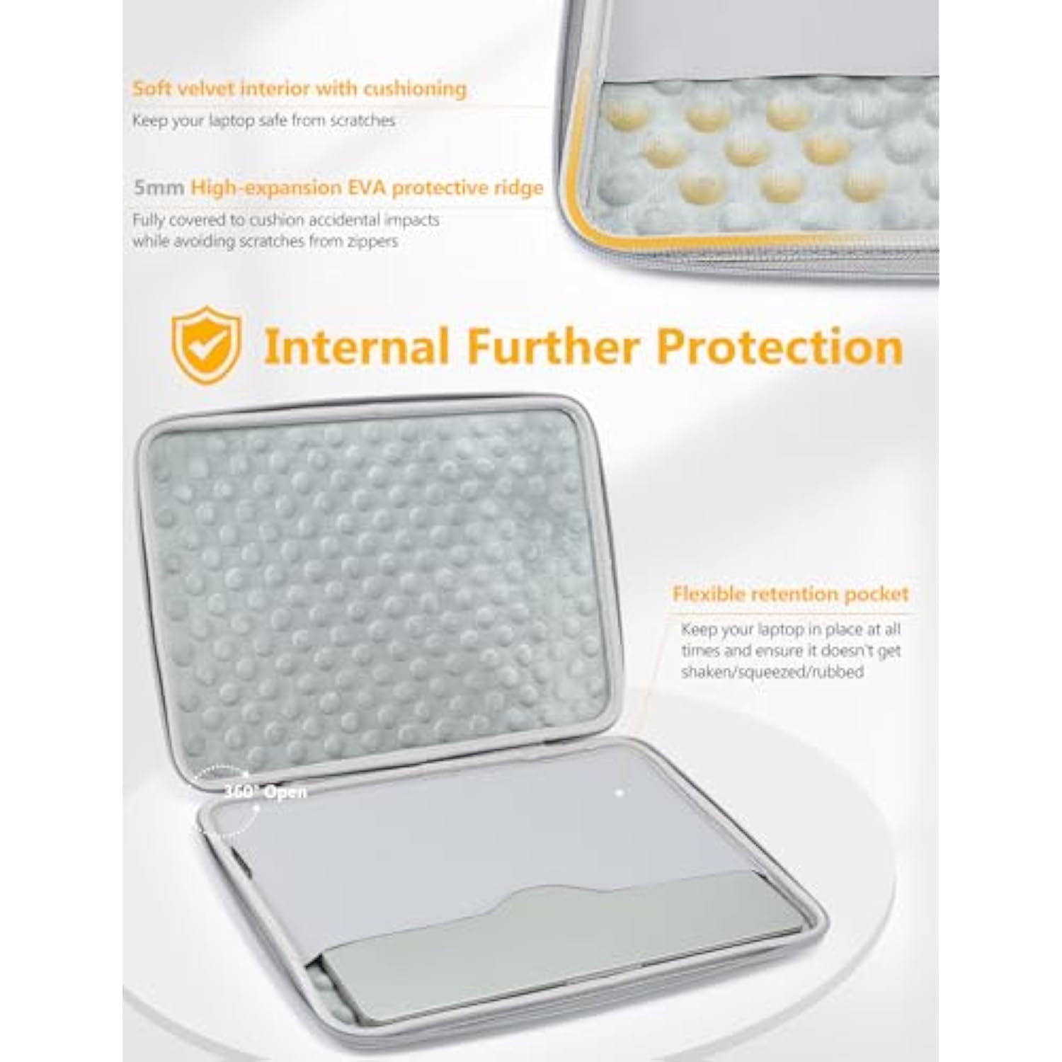 13.3-14 Inch Hard Shell Laptop Sleeve Case For Macbook Pro 14 M4/M3/M2/M1, Macbook Pro/Air 13, Xps 13, 13.8"-13.5" Surface Laptop, Hp Spectre X360 13/14, Rock Gray