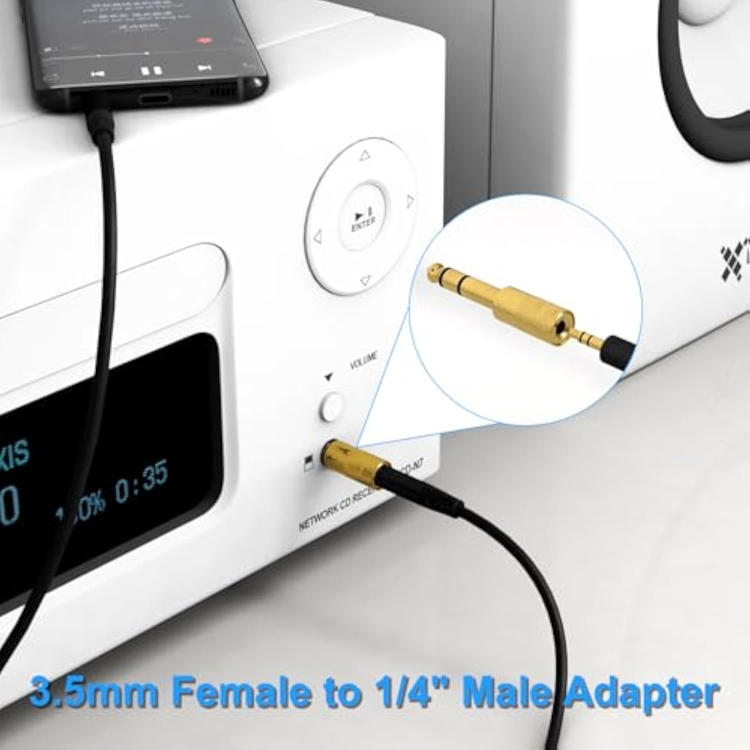 3.5Mm To 1/4" Trs Adapter Set, Audio Converter For Electric Guitar/Keyboard/Mixer/Amp Amplifier/Bass/Headphone/Headset, 6.35Mm To 1/8" Balanced Jack Connector For Laptop/Tablet/Pc