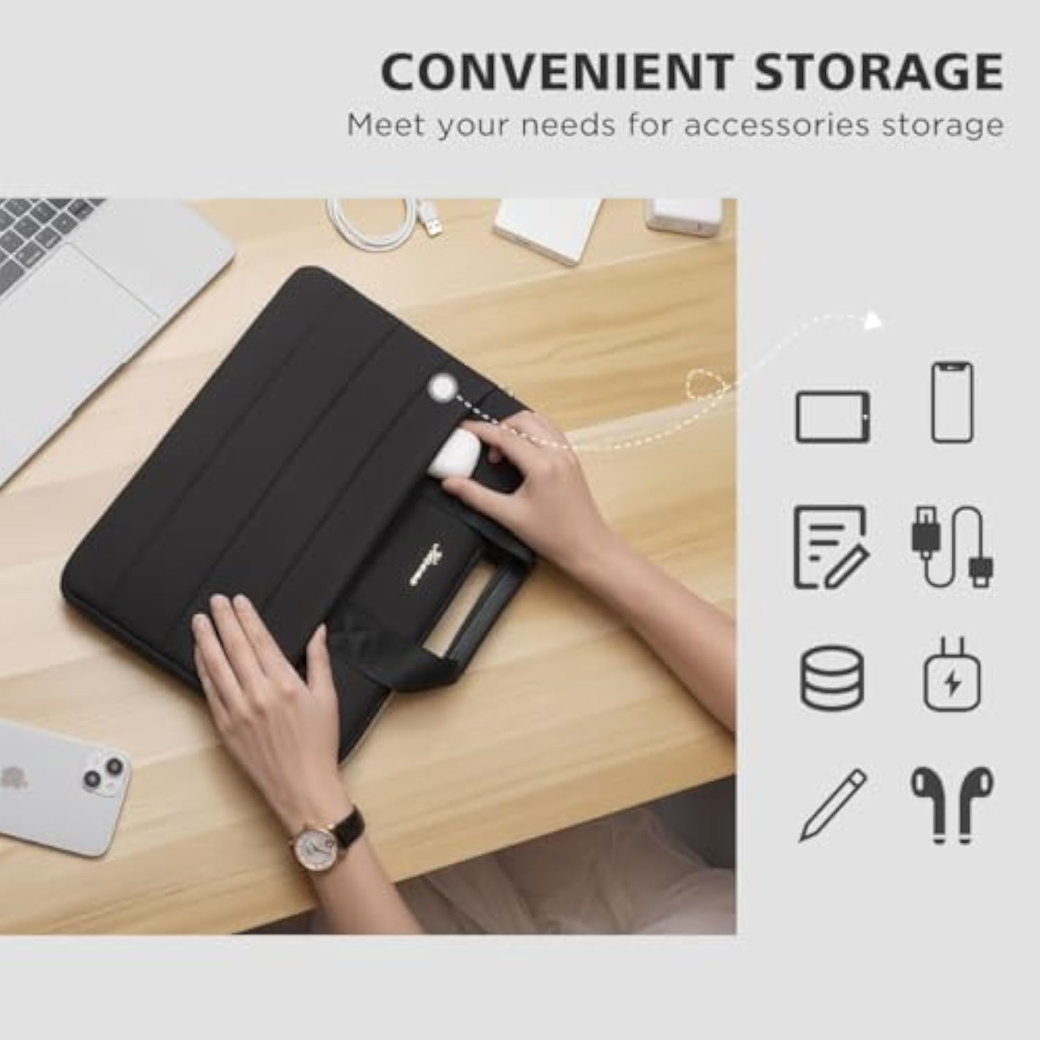 13 Inch Puffy Laptop Sleeve Carrying Case For Macbook Air 13 M3 2024/Macbook Pro 14 M3 M2 M1/Ideapad Flex 5 Gen 8 14"/14" Lenovo Yoga 9I 7I/Thinkpad X1 Carbon/14 Thinkpad T14,Black