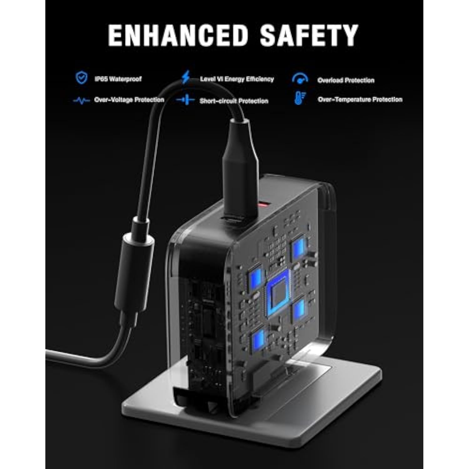 178W Starlink Mini Fast Charging Station, 3-Port Foldable Usb-C Power Adapter For Starlink Mini With 7.8 Inches Type-C Adapter And 6.5Ft Dc Power Cable