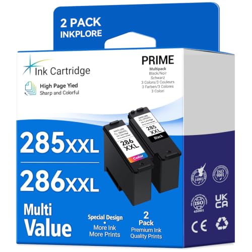 1500 Pages 285Xxl 286Xxl Ink Cartridge Replacement For Canon 285 286 285Xl 286Xl Compatible For Pixma Tr7820, Ts7722 Ts7720 Inkjet Printer, Print, Scan, Copy