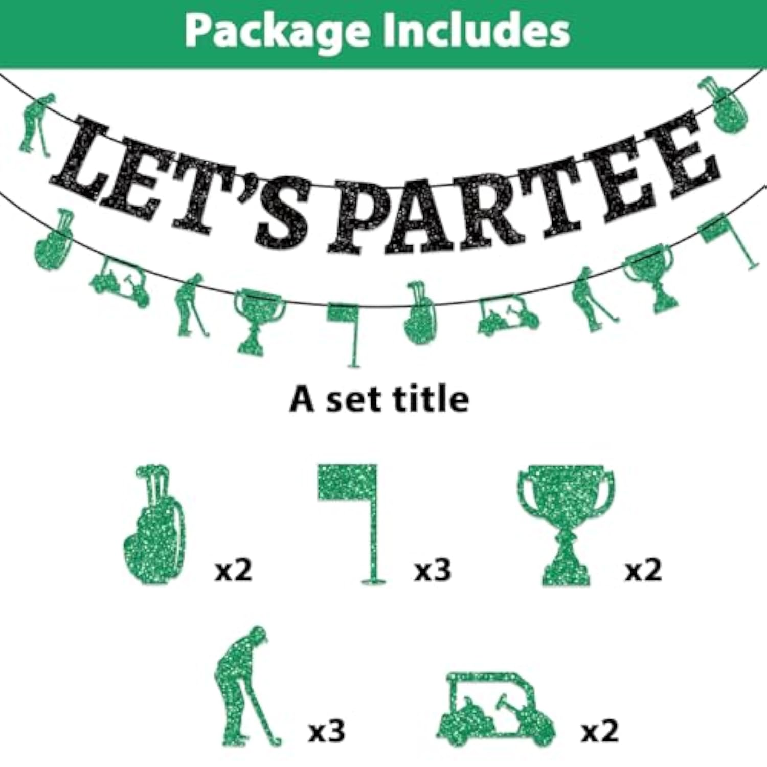 Golf Birthday Banner Let'S Partee Golf Themed Party Decorations Golfs Party Supplies For Lets Partee Banner Golfs Happy Birthday Adults Kids Baby Shower Hanging Swril Decor