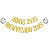 Adios 2025 Bienvenido 2026 Banner Happy New Year Party Decoration Supplies