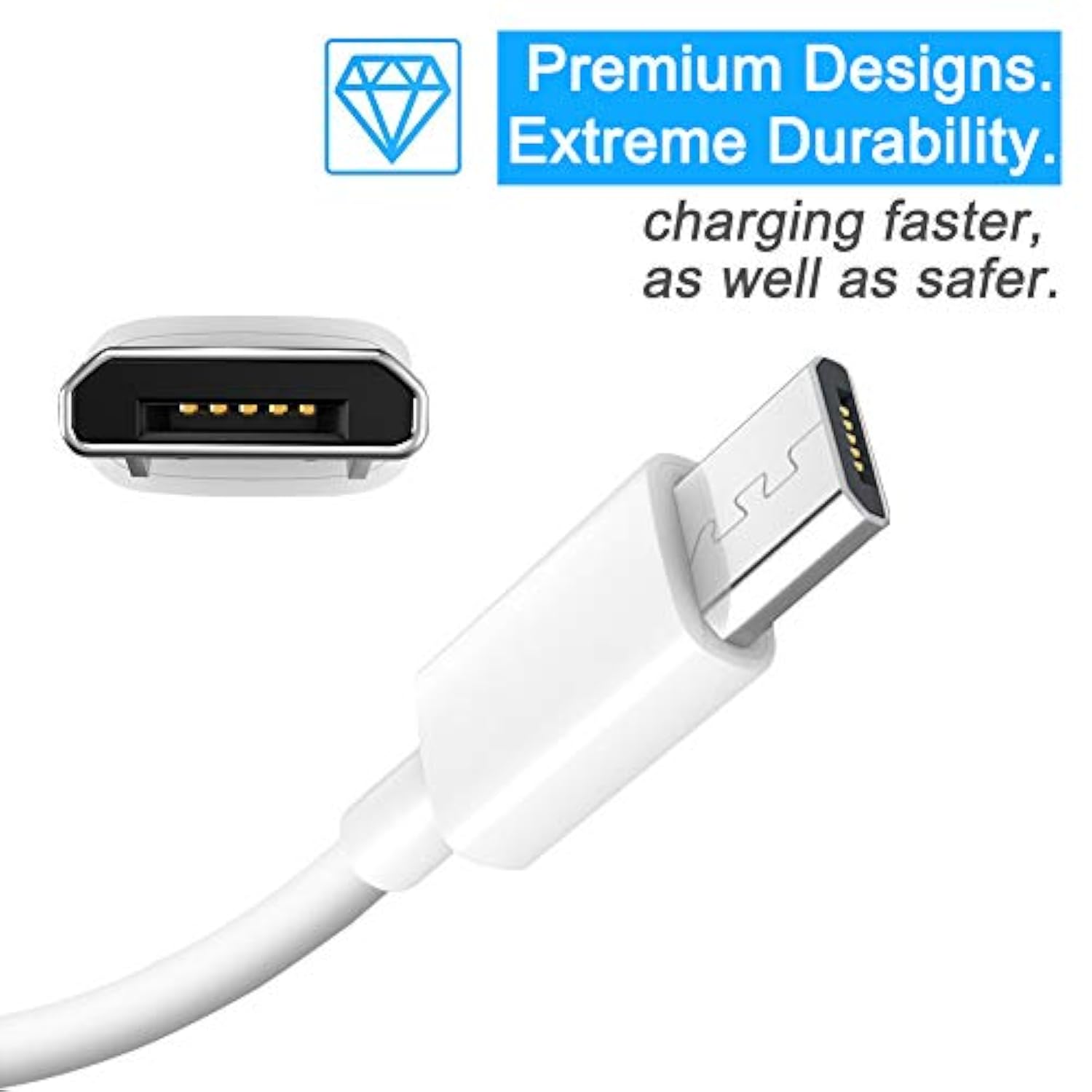 2 Pack 16.4Ft Micro Usb Cable Extension Power Cord For Wyze Cam Yi Camera,Ring Indoor Cam (2Nd Generation),Ps4 Controller Charger Cord Long Old Android Charger Usb A To Micro Usb Charging Cable 15 Ft
