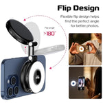 ULANZI Magnetic Selfie Light, LED Fill Light Compatible with Magsafe, LED Selfie Ring Light Included Sticky Ring for Phones, for Selfies/Photography/TikTok/Zoom Calls/Video Conference Color Black