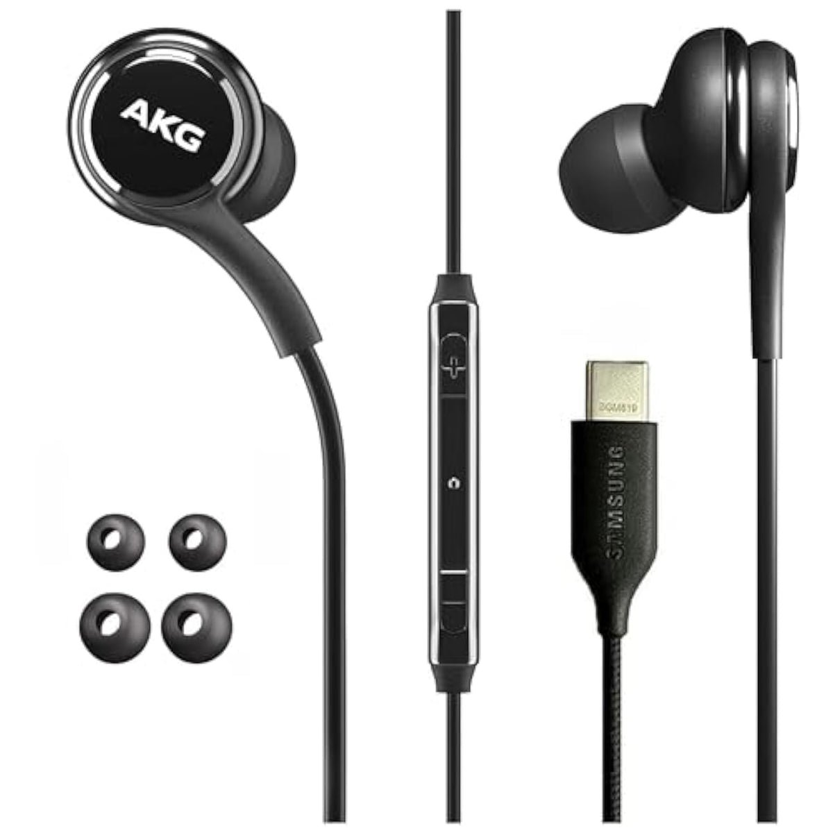 Samung Akg Earbuds For Samsung Galaxy S24 Ultra, S23, S22, S21, Note 10, Iphone 15 Pro Max - Original Usb Type C In-Ear Earbuds With Remote & Mic - Black