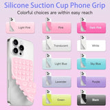 Double-Sided Silicone Suction Phone Mount Hands-Free Grip Light Pink
