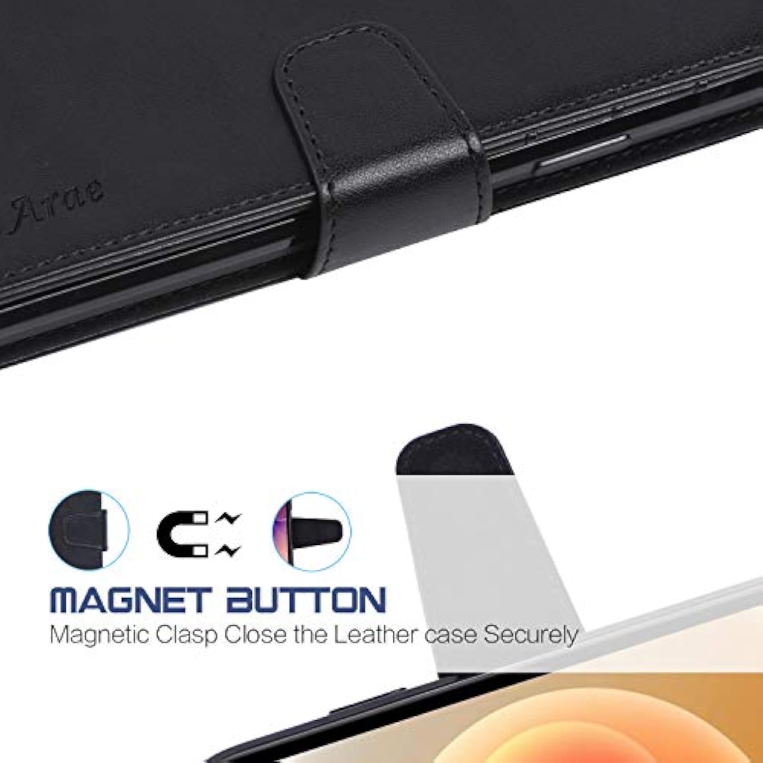 Case For 12 / 12 Pro 6.1 Inch Wallet Case Flip Cover With Card Holder And Wrist Strap For 12 / 12 Pro 6.1 Inch - Black